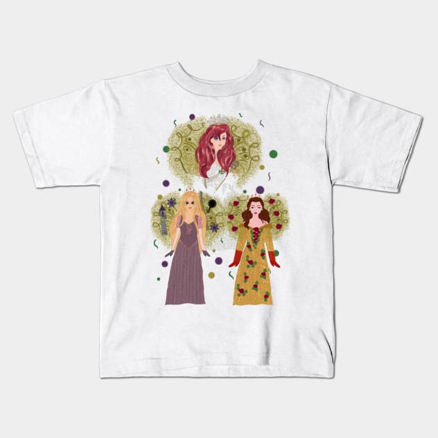 Mardi Gras Girls Kids T-Shirt by Sherri's Grotto